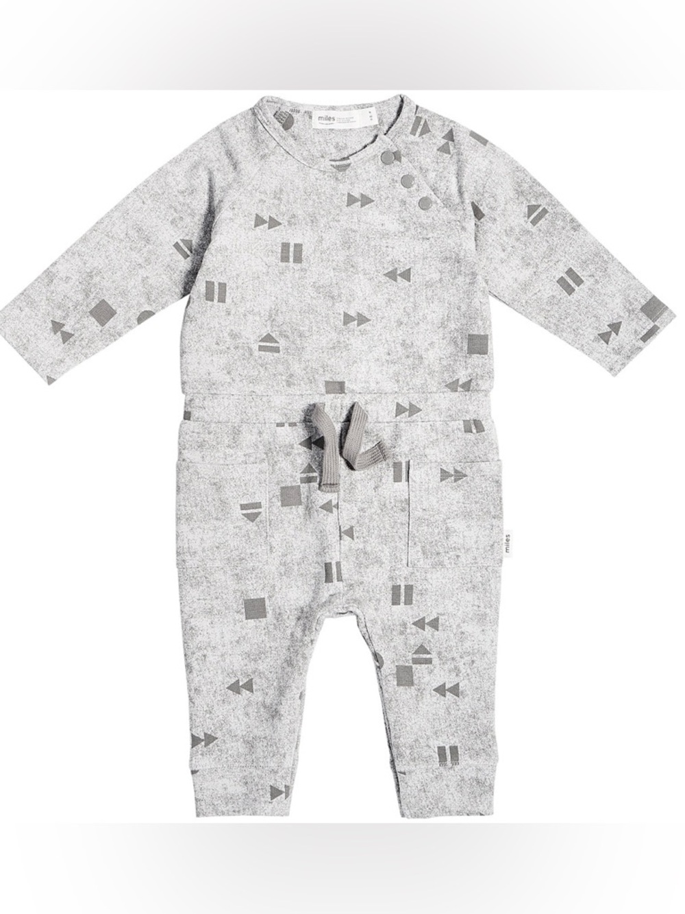 Miles Baby Gray One Piece Cotton Jumpsuit Outfit